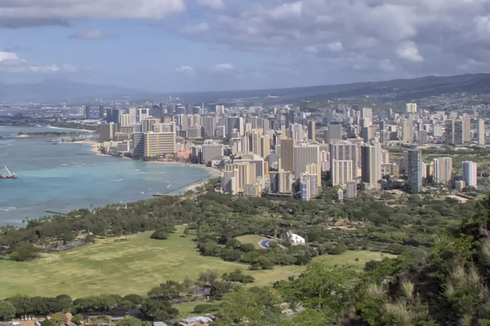 Downtown Honolulu as seen from the top of Diamond Head